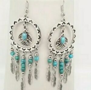 Western style dangling earrings